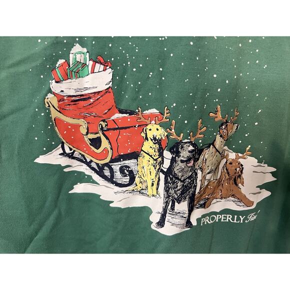 Properly Tied Tee, Sleigh Dogs on Teal Youth Large - Picture 4 of 5